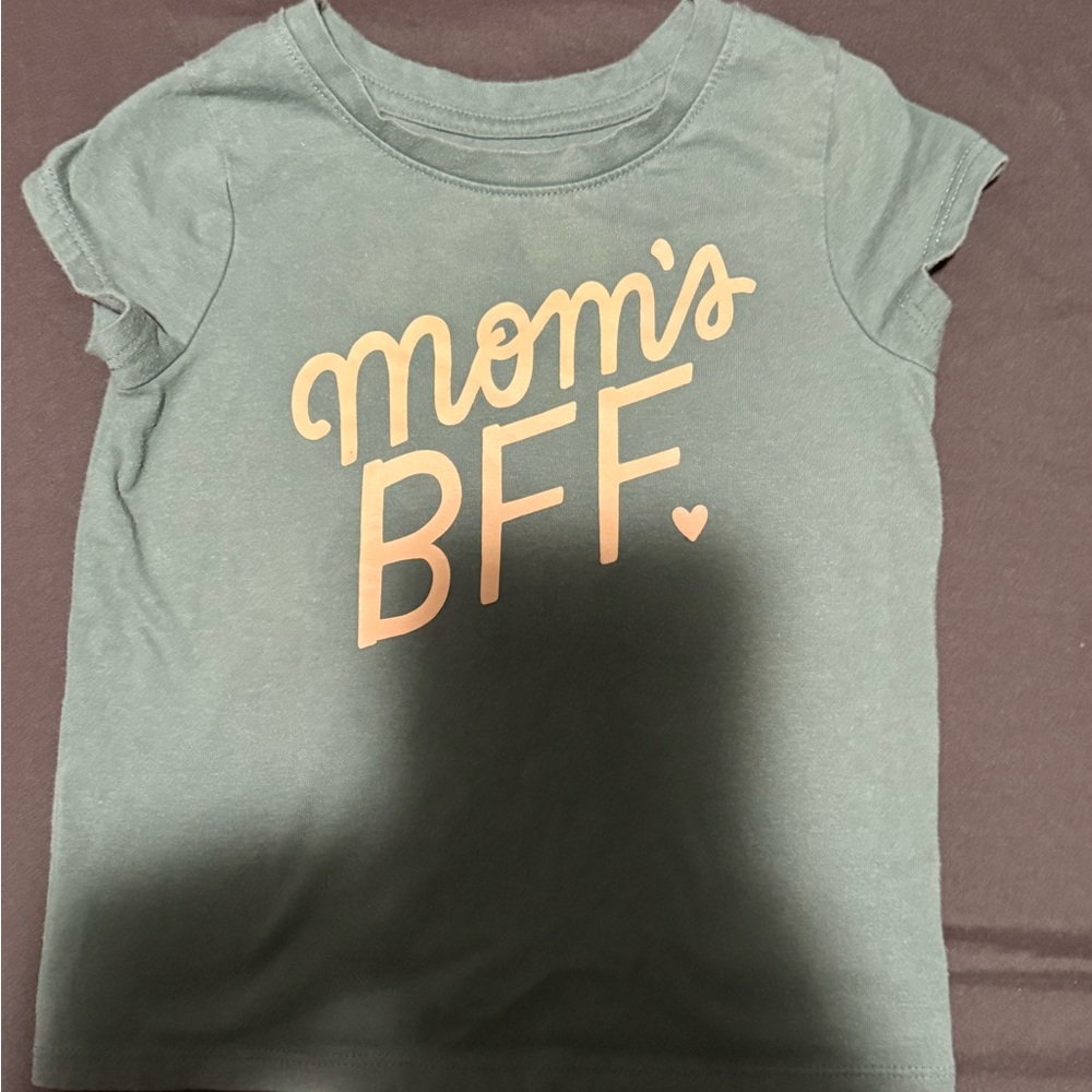Kids Green T-Shirt with Orange Print